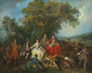 狩りの後のピクニック、1735-40年頃 作： Nicolas Lancret